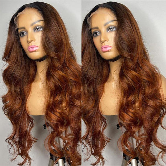 Ombre Brown HD 13x4 Lace Front Wig Glueless Wig Body Wave
