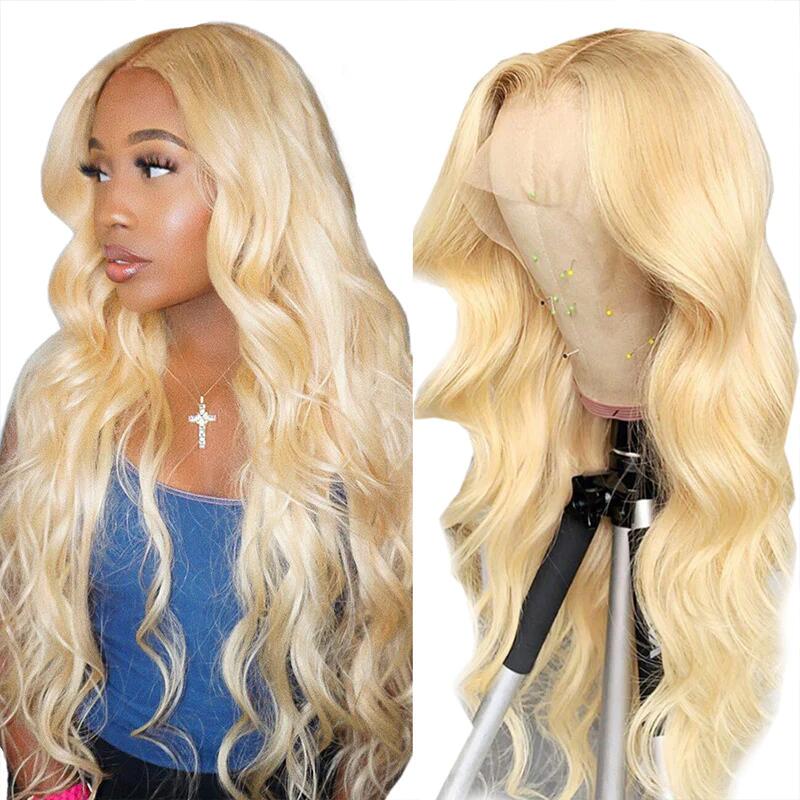 Blonde Color 613# Body Wave 13x4 Lace Front Wig Transparent Lace