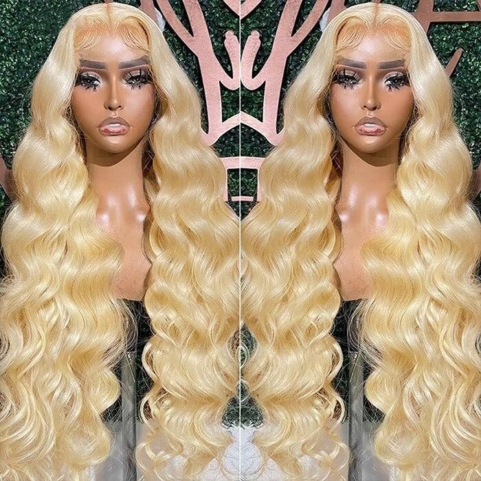 Blonde Color 613# Body Wave 13x4 Lace Front Wig Transparent Lace