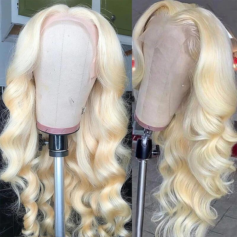 Blonde Color 613# Body Wave 13x4 Lace Front Wig Transparent Lace