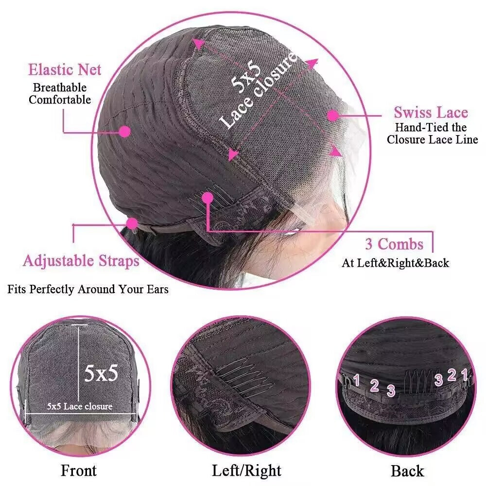 Transparent Lace 4x4/5x5 Lace Closure Wig Straight Human Hair Wigs
