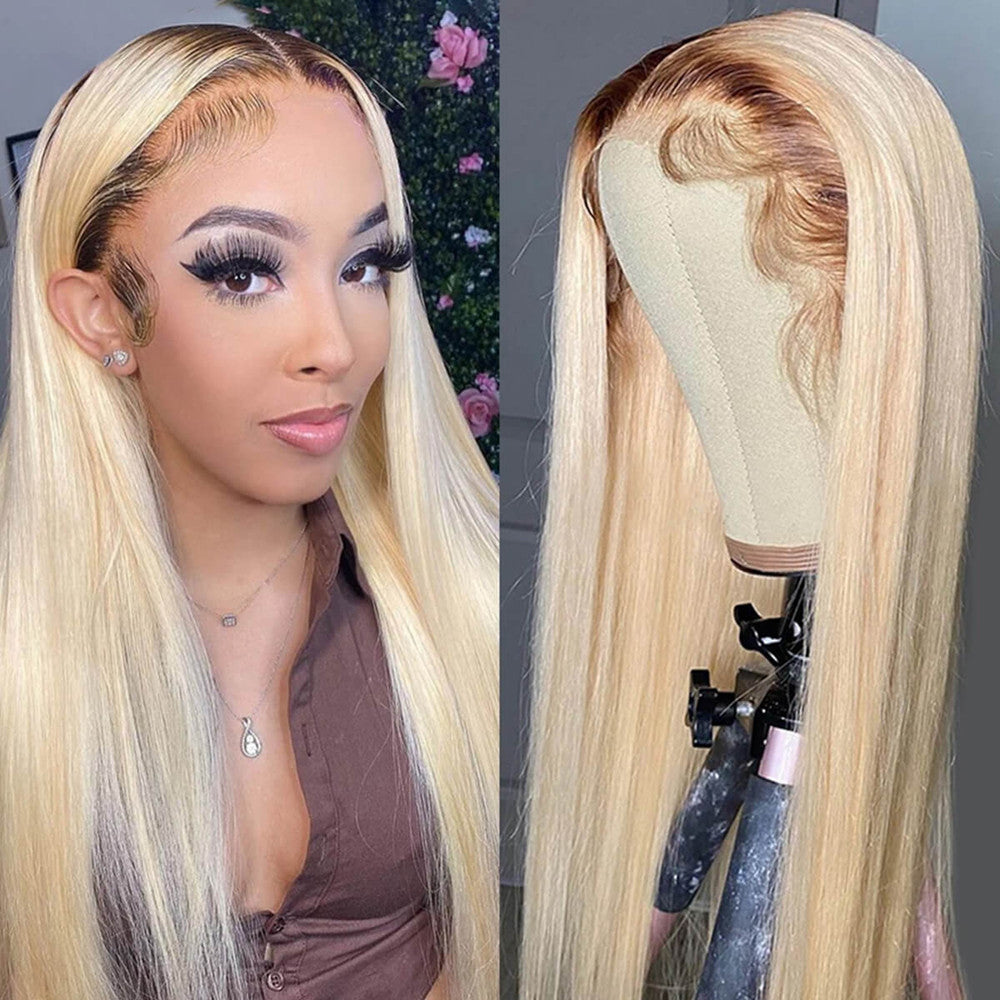 Ombre Blonde T4/613# Full Frontal Wig 13x4/13x6 Straight Lace Wig