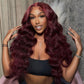 Transparent Lace 99J Body Wave 13x4/13x6 Lace Frontal Wig Larger Parting Space
