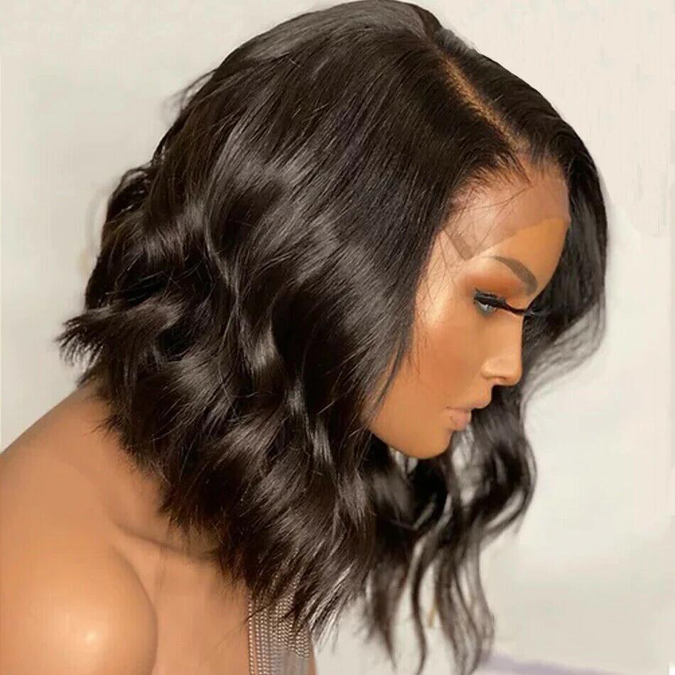 Full Density Short Bob Wig 4x4/5x5 Lace Closure Natural Color Body Wave