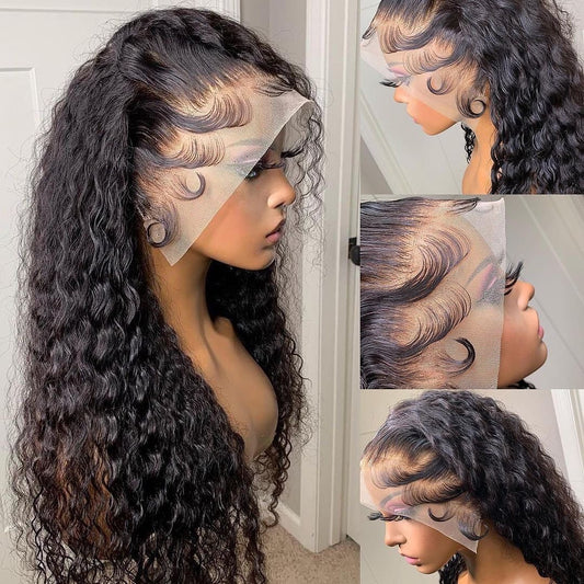 Transparent Lace Vigrin Human Hair 13x6 Lace Lace Frontal Wig Curly Wigs