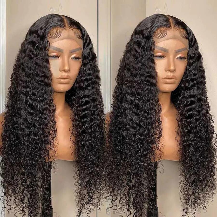 Volume Density Virgin Human Hair Curly Hair 5x5 Lace Closure Wig