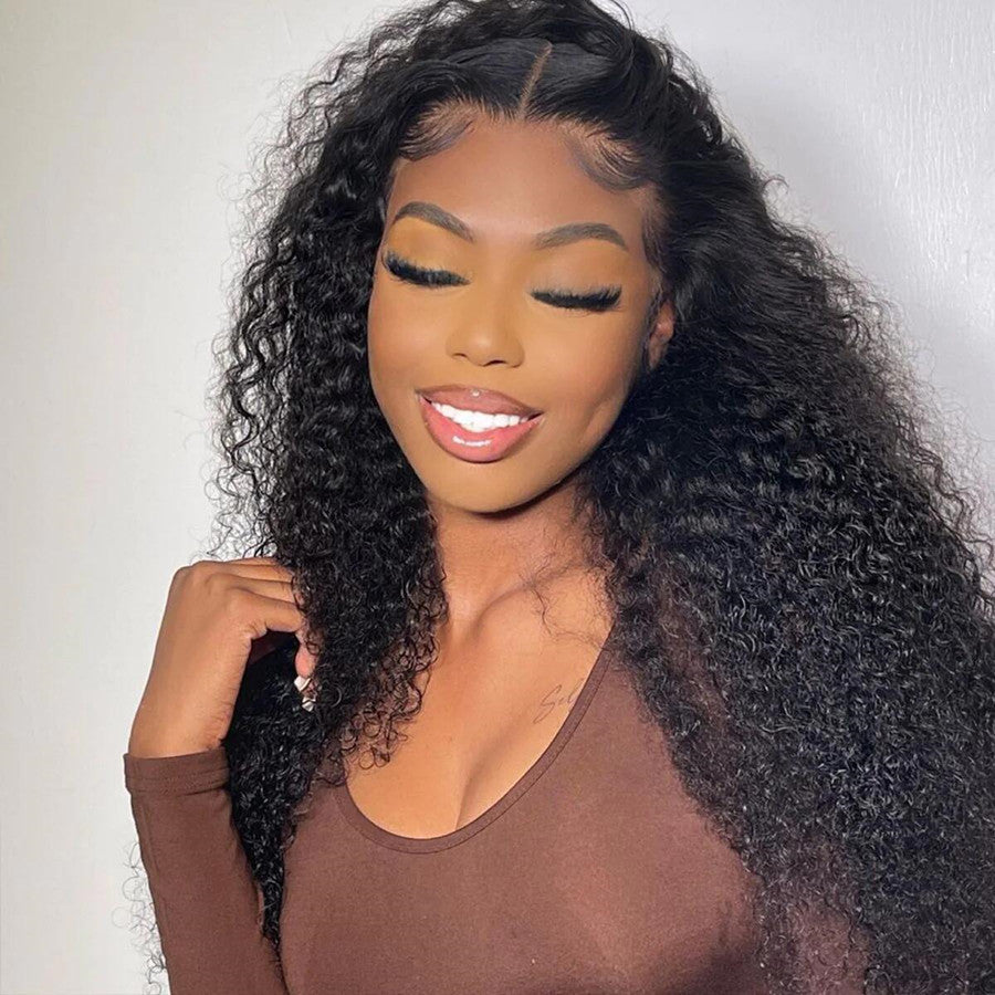 Quality Virgin Human Hair 5x5 Lace Closure Wig Jerry Curly Small Knots