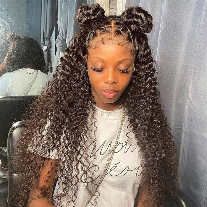 4x4/5x5 Transparent Lace Closure Wig Natural Color Kinky Curly Wigs