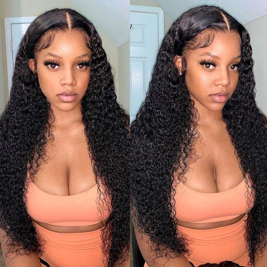 200% Density Real Swiss HD Lace Closure Wig Kinky Curly Lace Wigs