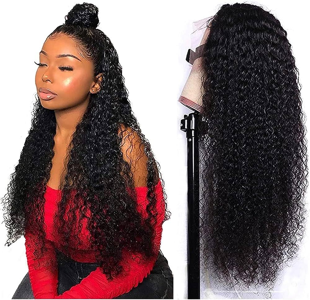 210% Density Real Swiss HD Lace Closure Wig Kinky Curly Lace Wigs