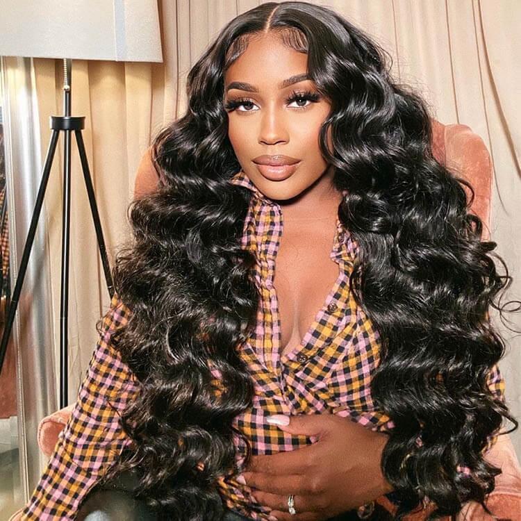 Easy Install Real Affordable Transparent Lace Closure Wig Human Hair Loose Wave