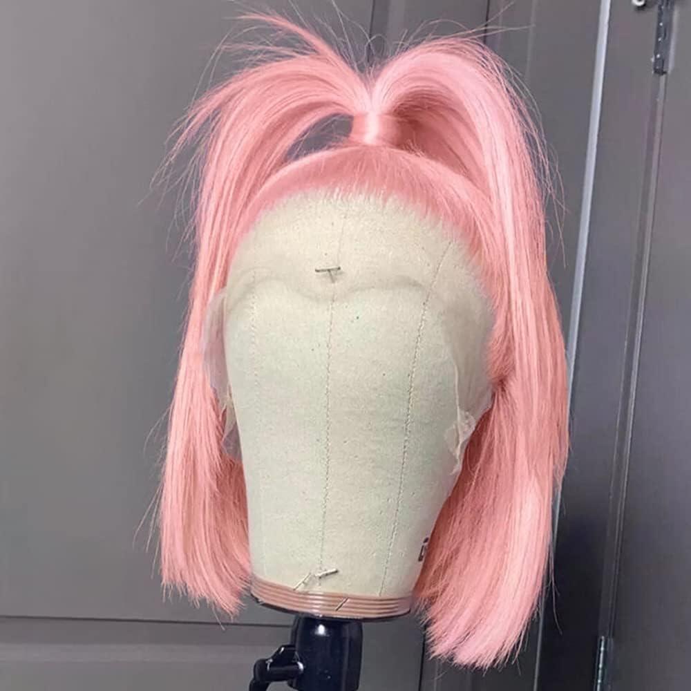 Most Popular Pink Color Short Bob Straight Wig 4x4/13x4 Lace Wig