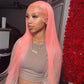 Must Have! Pink Color 13x4 Lace Frontal Wig Straight 5x5 Lace Closure Wig