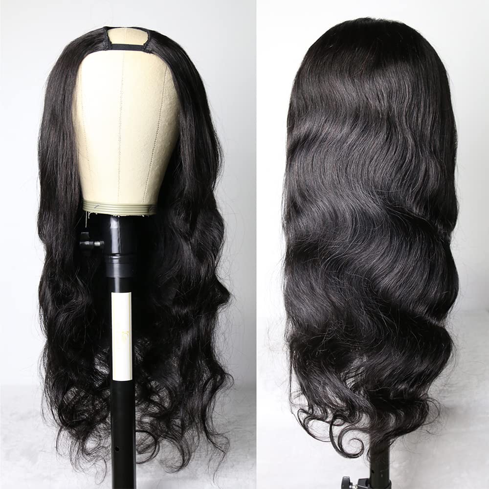 Easy Install Human Hair U Part Wig Body Wave Machine Wigs