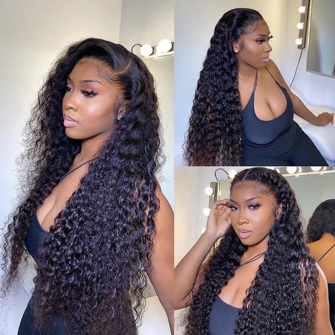 5x5 Transparent Lace Closure Wig Water Wave Human Hair Wig