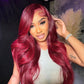 Burgundy Color Natural Straight 13x6 Lace Frontal Wig Quality Vigrin Hair