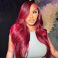 Burgundy Color Natural Straight 13x6 Lace Frontal Wig Quality Vigrin Hair