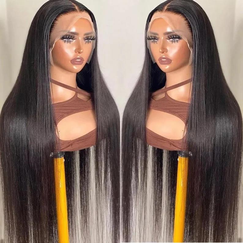 Transparent Swiss Lace 13x4 Lace Frontal Wig Straight Human Hair Wig