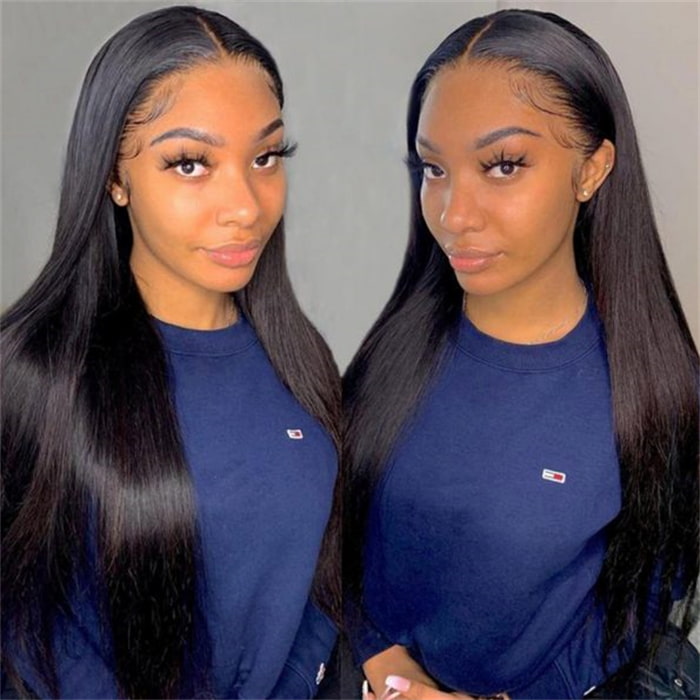Transparent Swiss Lace 13x4 Lace Frontal Wig Straight Human Hair Wig