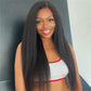 Natural Black Kinky Straight 13x4 Lace Front Wig Italian Yaki Hair