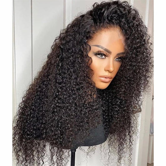 Kinky Curl Transparent Swiss Lace 13x4 Lace Frontal Wig Human Hair