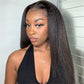 Natural Black Kinky Straight 13x4 Lace Front Wig Italian Yaki Hair
