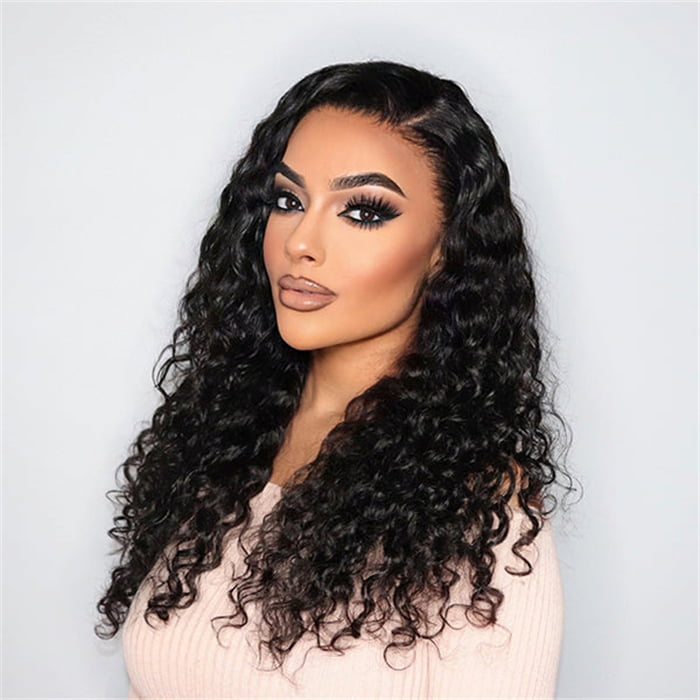 Fashion Style 13x4 Lace Front Wig Natural Color Water Wave Hair