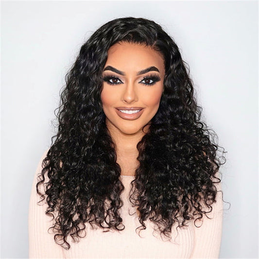 Fashion Style 13x4 Lace Frontal Wig Natural Color Water Wave Hair