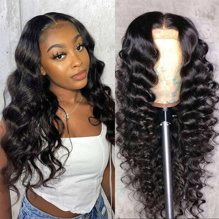 Glueless Lace Front Wig Pre Plucked Hairline Loose Wave Lace Wigs