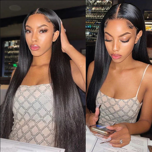 Straight 13x6 Lace Frontal Wig Deep Parted Human Hair Lace Wig