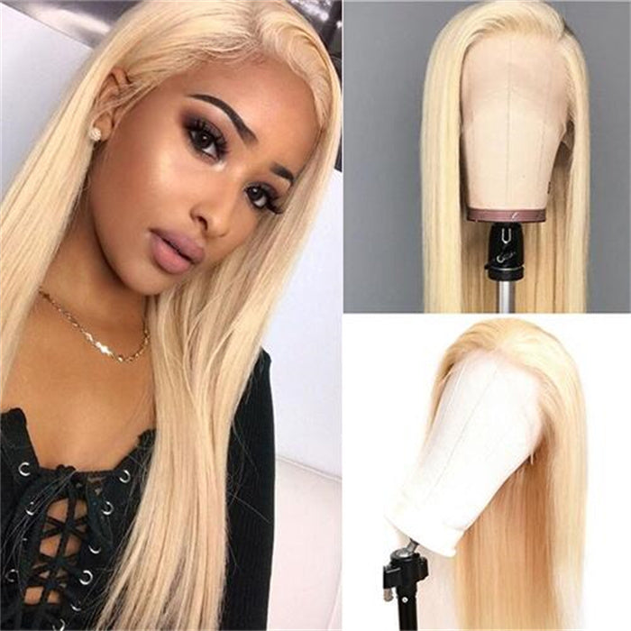 Top Sale Blonde Color 13x4 Lace Frontal Wig Straight Human Hair Wig