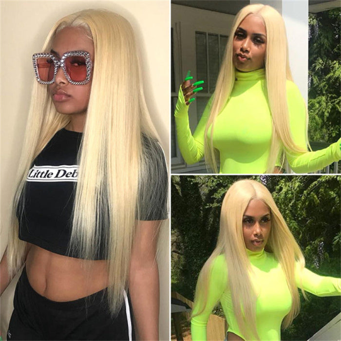 Top Sale Blonde Color 13x4 Lace Frontal Wig Straight Human Hair Wig