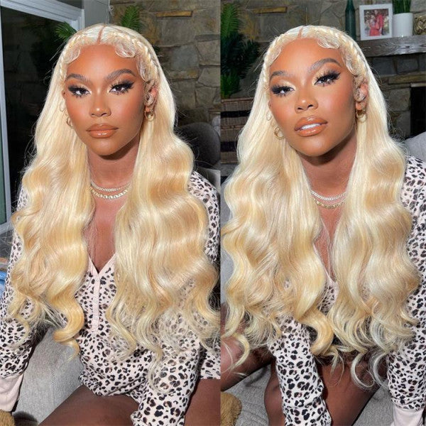 Blonde Color 613# Body Wave 13x4 Lace Front Wig Transparent Lace