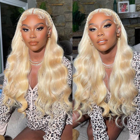 Blonde Color 613#  Body Wave 13x4 Lace Frontal Wig Transparent Lace
