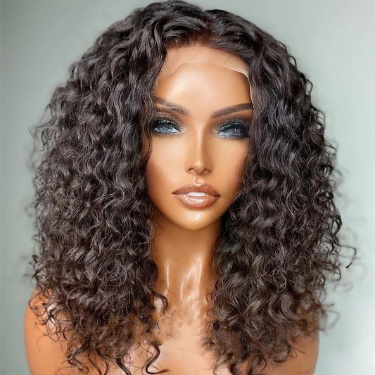Loose Curl 200% Density Human Hair Wigs 13x4 Transparent Swiss Lace Front Wig