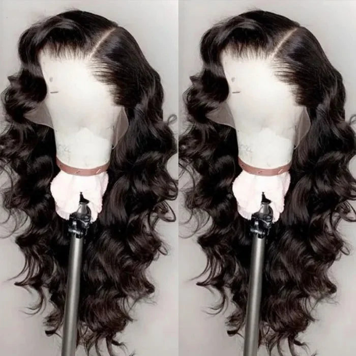 Loose Wave High Density13x4 Transparent Swiss Lace Frontal Wig Human Hair Wigs