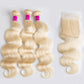 Body Wave Hair Bundles Blonde Color Hair 3Pcs with Free Part Lace Closure