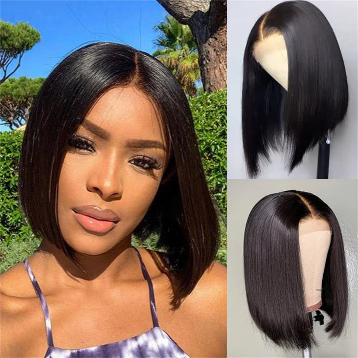 Classic Style Bob Straight 13x4 Lace Front Wig 180% Density Short Wigs