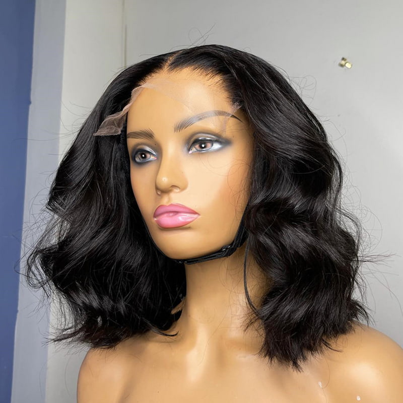 Full Density Short Bob Wig 4x4/5x5 Lace Closure Natural Color Body Wave
