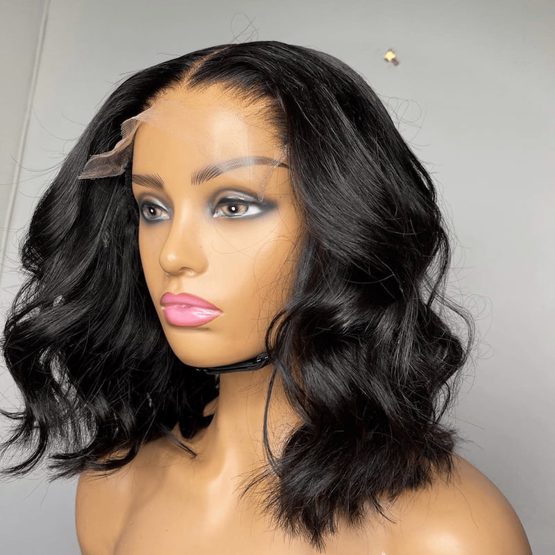 Full Density Short Bob Wig 4x4/5x5 Lace Closure Natural Color Body Wave