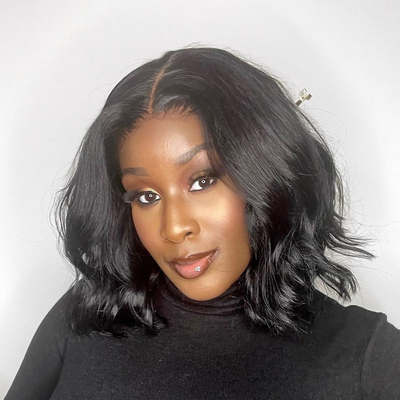 Full Density Short Bob Wig 4x4/5x5 Lace Closure Natural Color Body Wave