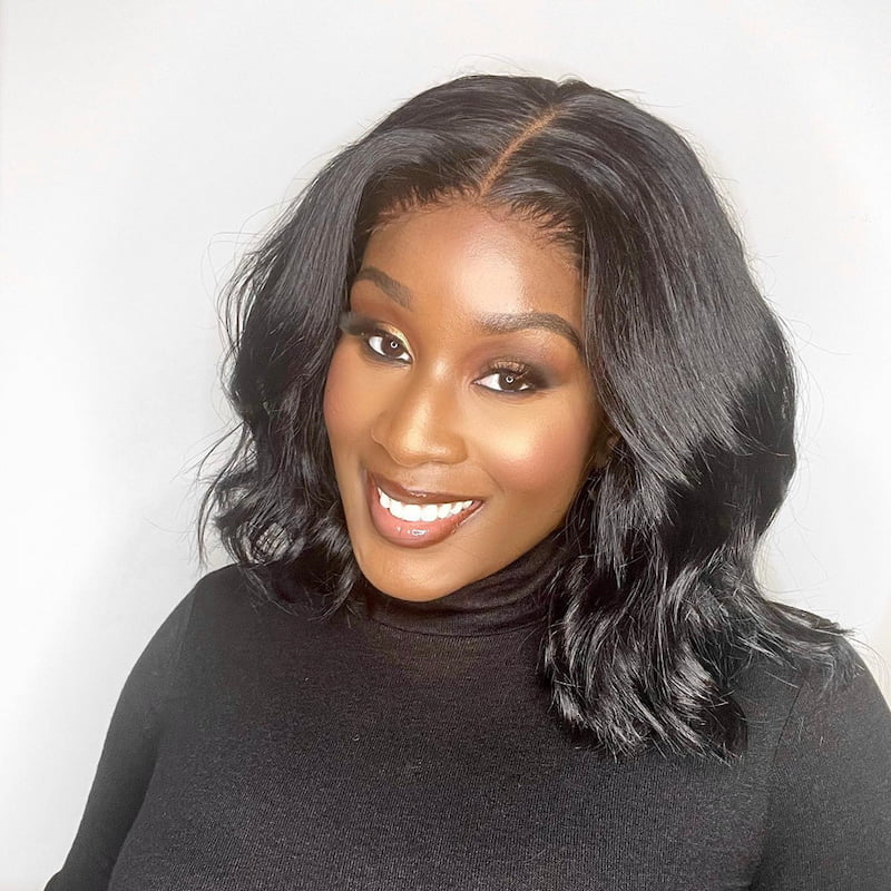 Full Density Short Bob Wig 4x4/5x5 Lace Closure Natural Color Body Wave