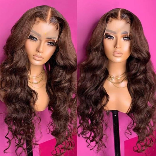 Affordable 4x4/5x5 Transparent Lace Chocolate Brown Lace Closure Wig Body Wave