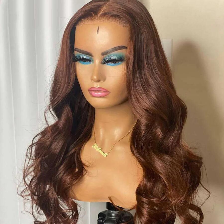 Affordable 4x4/5x5 Transparent Lace Chocolate Brown Lace Closure Wig Body Wave