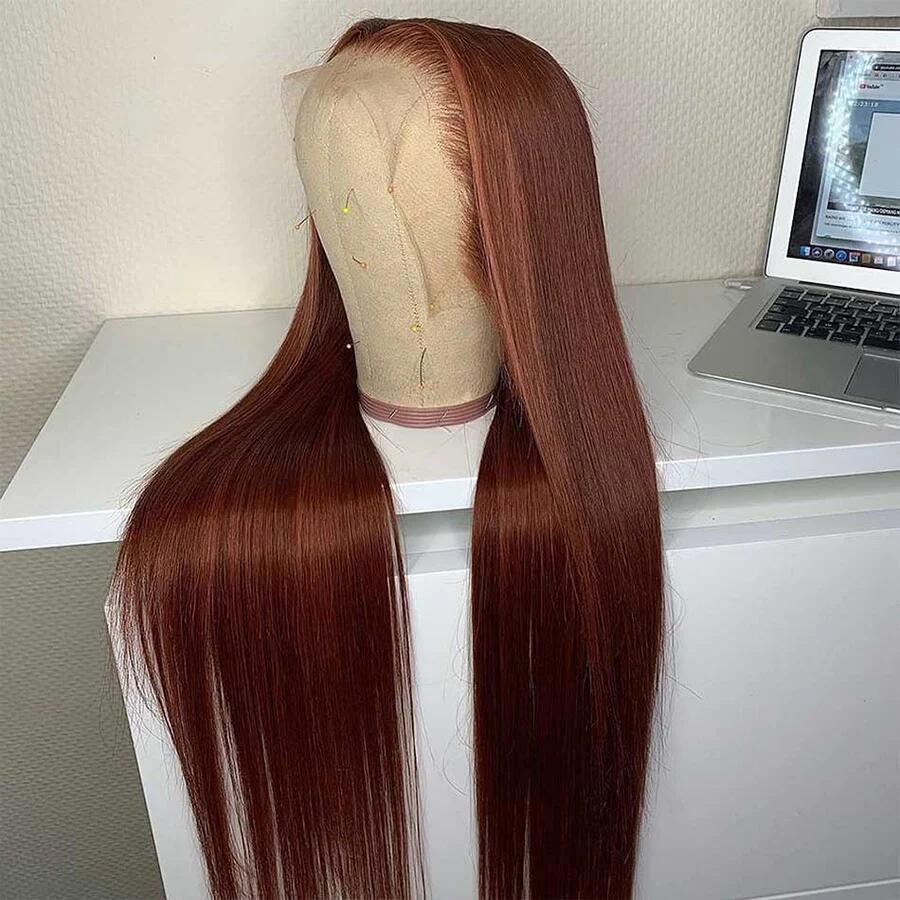 Luxury Chocolate Brown Straight Glueless Wig 13x4 Lace Front Wig/4x4 Closure Wig