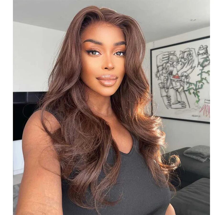 Affordable 4x4/5x5 Transparent Lace Chocolate Brown Lace Closure Wig Body Wave