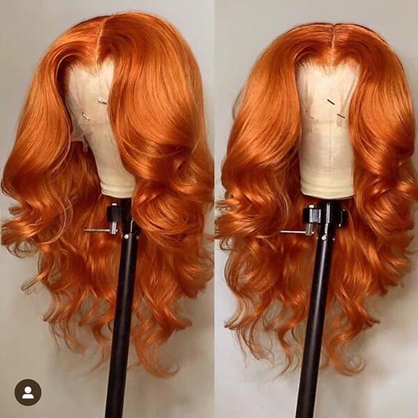 Ginger Orange Body Wave 4x4/5x5 Closure Wig Transparent Lace Glueless Wig