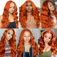 Ginger Orange Body Wave 4x4/5x5 Closure Wig Transparent Lace Glueless Wig