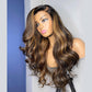 Ombre Highlight Side Deep Parting 13x6 Body Wave Lace Front Glueless Wig