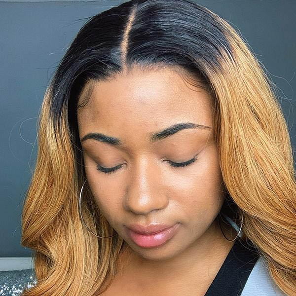 Ombre Brown 13x4 Lace Frontal Wig Body Wave Glueless Wig
